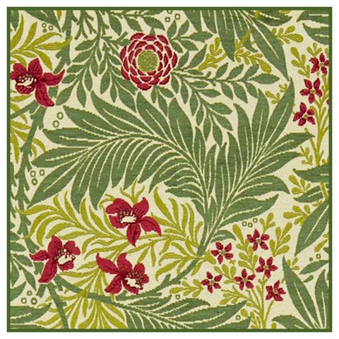 Green Larkspur detail 1 by William Morris Design Counted Cross Stitch Pattern