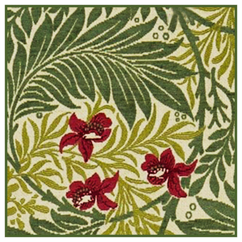Green Larkspur detail 2 by William Morris Design Counted Cross Stitch Pattern