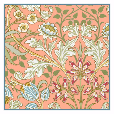 Hyacinth in Pastel Colors by William Morris Design Counted Cross Stitch Pattern