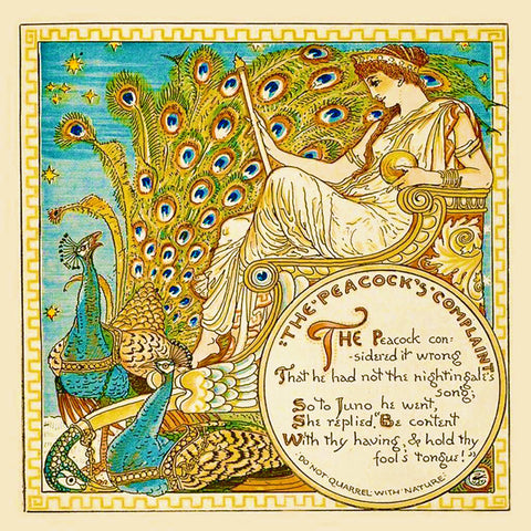 The Peacocks Complaint Design by Arts and Crafts Artist Walter Crane Counted Cross Stitch Pattern DIGITAL DOWNLOAD