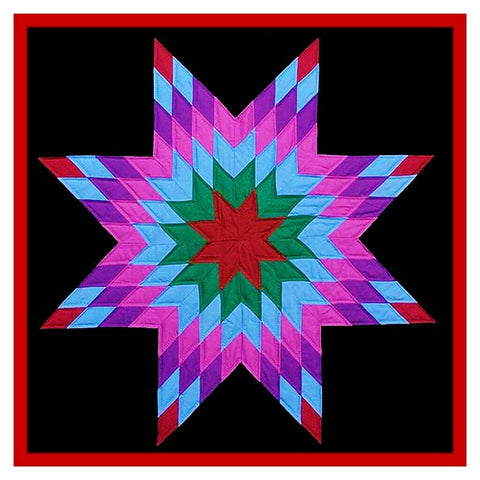 Lone Star  inspired Amish Quilt Orenco Originals Counted Cross Stitch Pattern