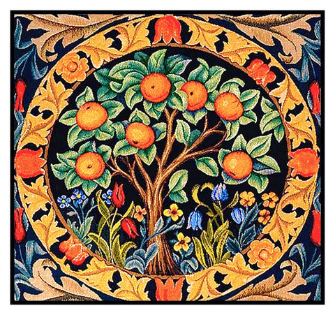 Orange Tree Detail Design by William Morris Counted Cross Stitch Pattern