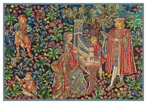 The Family Outing From Medieval Tapestry Counted Cross Stitch Pattern