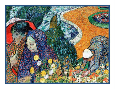 Etten Garden by Vincent Van Gogh Counted Cross Stitch Pattern