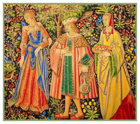 The Promenade Walk  From Medieval Tapestry Counted Cross Stitch Pattern