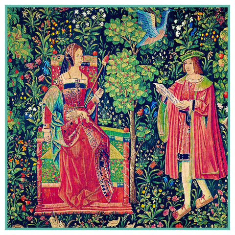 The Lord and Lady From Medieval Tapestry Counted Cross Stitch Pattern