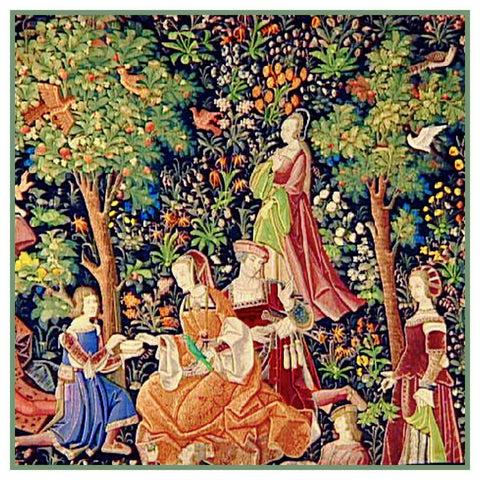 The Picnic From Medieval Tapestry Counted Cross Stitch Pattern