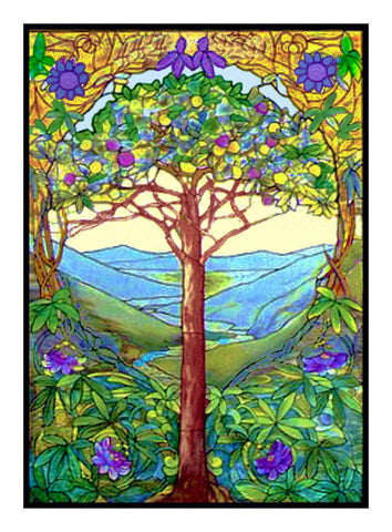 The Tree of Life inspired by Louis Comfort Tiffany  Counted Cross Stitch Pattern