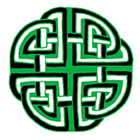 Celtic Knot Medallion Mendala in Green and Black Counted Cross Stitch Pattern