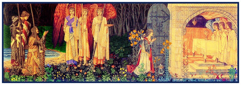 Holy Grail Vision by Arts and Crafts Movement Founder William Morris Counted Cross Stitch Pattern