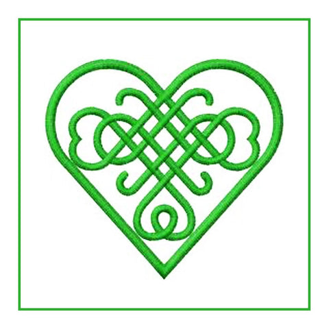 Celtic Knot Heart in Green Counted Cross Stitch Pattern