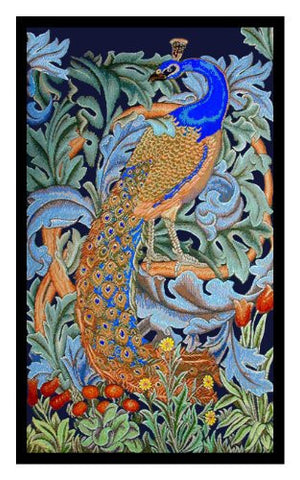 Peacock by Arts and Crafts Movement Founder William Morris Counted Cross Stitch Pattern