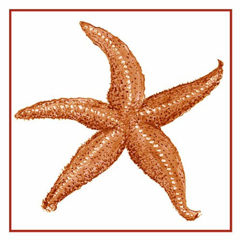 Nautical Seashore Starfish Orange Counted Cross Stitch Pattern