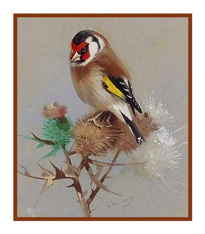 Goldfinch and Thistle by Naturalist Archibald Thorburn's Bird Counted Cross Stitch Pattern