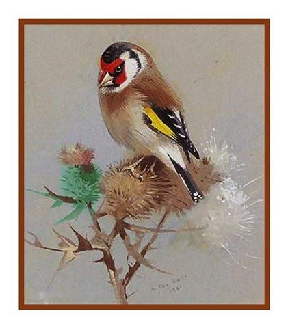 Goldfinch and Thistle by Naturalist Archibald Thorburn Counted Cross Stitch Pattern DIGITAL DOWNLOAD