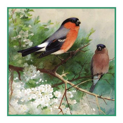 Pair of Bullfinches By Naturalist Archibald Thorburn's Bird Counted Cross Stitch Pattern