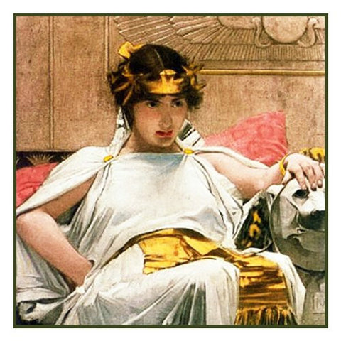 Cleopatra inspired by John William Waterhouse Counted Cross Stitch Pattern