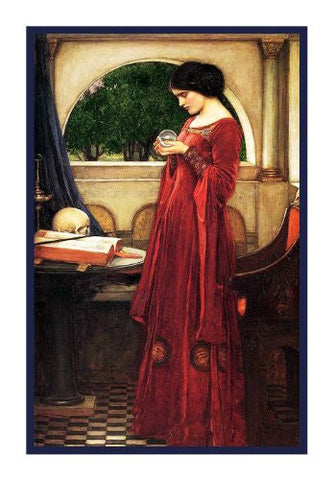 The Crystal Ball inspired by John William Waterhouse Counted Cross Stitch Pattern DIGITAL DOWNLOAD