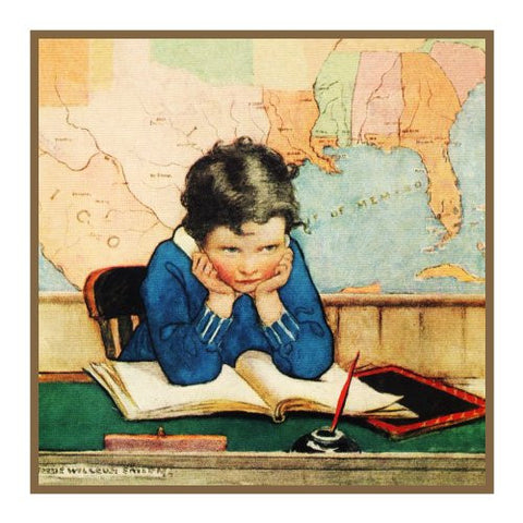 Young Girl Playing Teacher By Jessie Willcox Smith Counted Cross Stitch Pattern