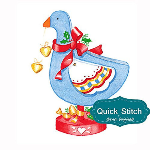 Quick Stitch Country Christmas Duck Counted Counted Cross Stitch Pattern