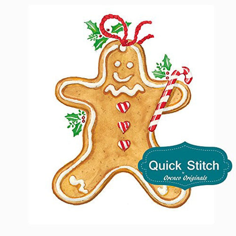 Quick Stitch Country Christmas Gingerbread Man Counted Cross Stitch Pattern