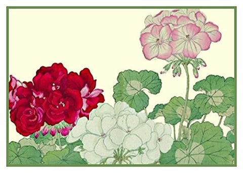 Tanigami Konan Asian Geraniums Flowers Counted Cross Stitch Pattern