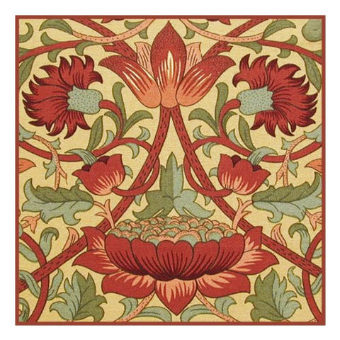 Loden in Earthtones by Arts and Crafts Movement Founder William Morris Counted Cross Stitch Pattern