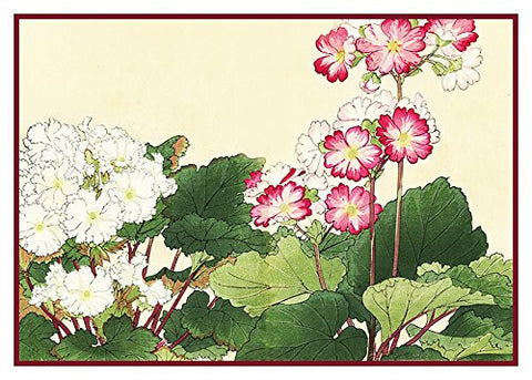 Tanigami Konan Asian Primula Primrose Flowers Counted Cross Stitch Pattern
