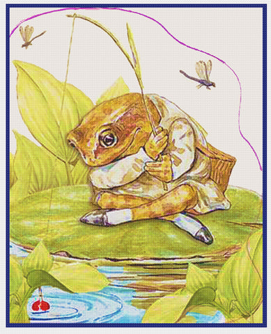 Jeremy Fisher Frog inspired by Beatrix Potter Counted Cross Stitch Pattern DIGITAL DOWNLOAD