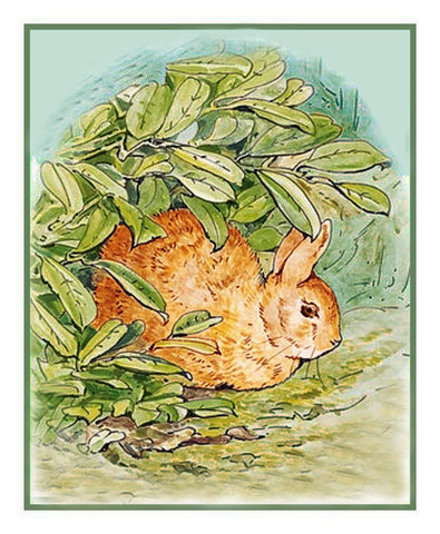 Peter Rabbit Hides in the Garden inspired by Beatrix Potter Counted Cross Stitch Pattern