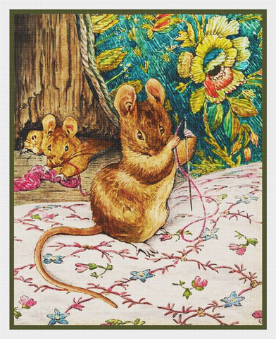 Mouse Helps Tailor of Gloucester inspired by Beatrix Potter Counted Cross Stitch Pattern DIGITAL DOWNLOAD