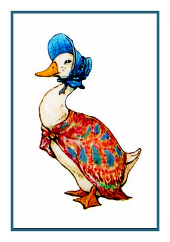 Jemima Puddle Duck Chat inspired by Beatrix Potter Counted Cross Stitch Pattern