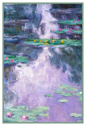 Water Lilies 1909 inspired by Claude Monet's impressionist painting Counted Cross Stitch Pattern