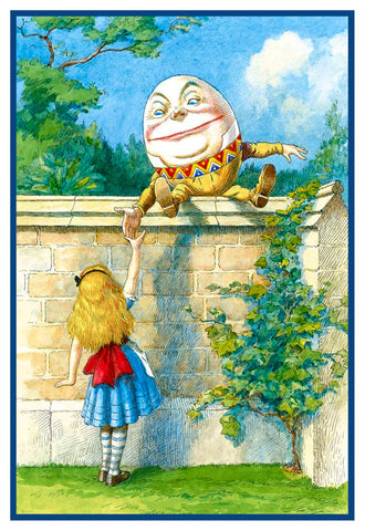 Tenniel's Humpty Dumpty Alice in Wonderland Counted Cross Stitch Chart Pattern DIGITAL DOWNLOAD