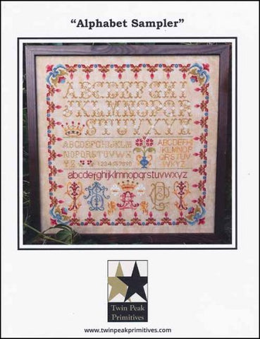 Alphabet Sampler by Twin Peak Primitives Counted Cross Stitch Pattern