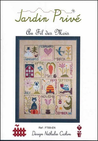Au Fil Des Mois Calendar By Jardin Prive Counted Cross Stitch Pattern