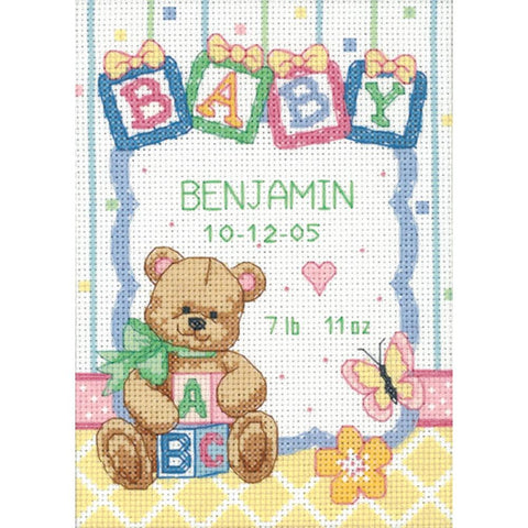 Baby Blocks Birth Record (14 Count) Counted Cross Stitch Kit  by Dimensions