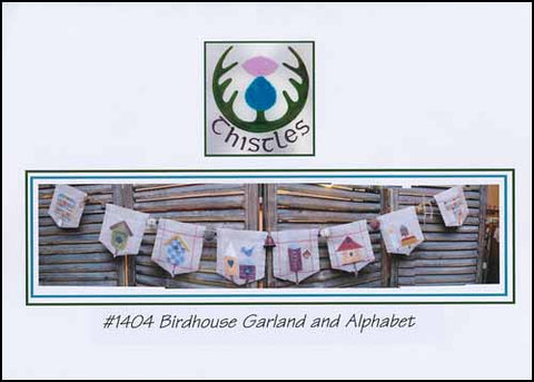Birdhouse Garland and Alphabet by Thistles Counted Cross Stitch Pattern