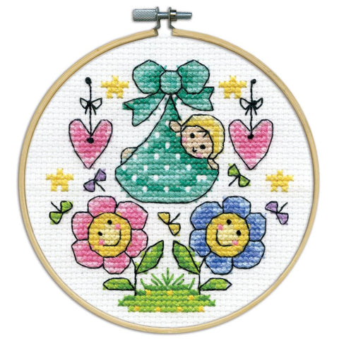 Baby Bundle of Joy with Hoop Frame by Design Works Counted Cross Stitch Kit 2