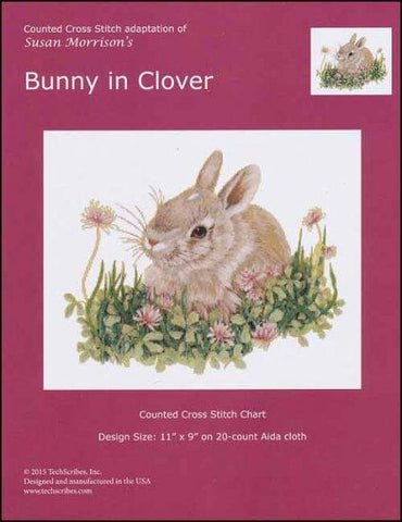 Bunny In Clover by Techscribes Counted Cross Stitch Pattern