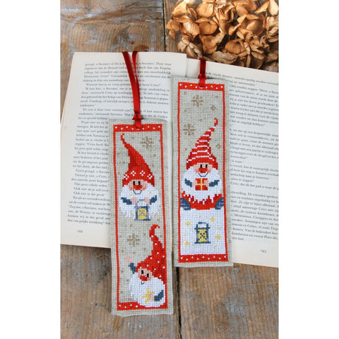Christmas Happy Gnomes Holiday Vervaco Bookmark Counted Cross Stitch Kit 2.5