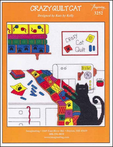 Crazy Quilt Cat by Imaginating Counted Cross Stitch Pattern