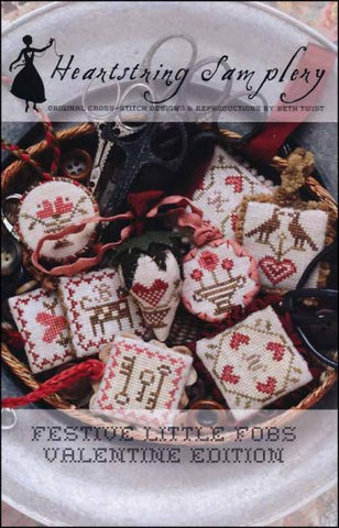 Festive Little Fobs Valentine Edition by Heartstring Samplery Counted Cross Stitch Pattern