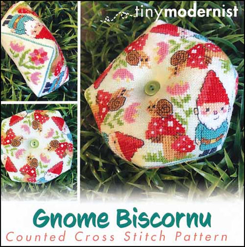 Gnome Biscornu By The Tiny Modernist Counted Cross Stitch Pattern