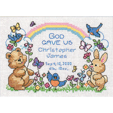 God's Babies Birth Record (14 Count) Counted Cross Stitch Kit  by Dimensions