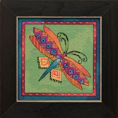 Laurel Burch Dragonfly Lime by Mill Hill Counted Cross Stitch Kit