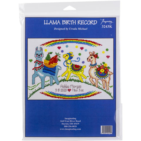 Llama Birth Record (14 Count) by Imaginating Counted Cross Stitch KIT