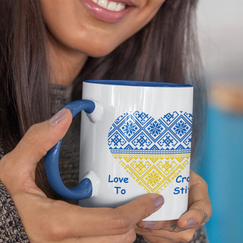 Love To Cross Stitch Ceramic Mug