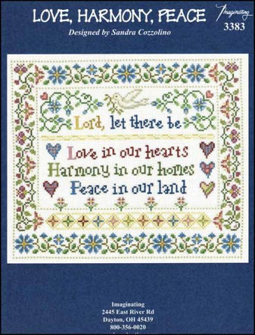 Love, Harmony, Peace by Imaginating Counted Cross Stitch Pattern