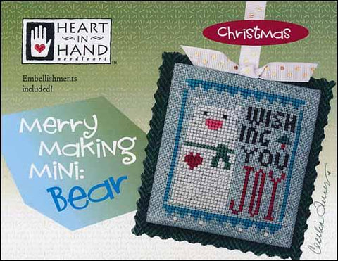 Merry Making Mini: Bear by Heart in Hand Counted Cross Stitch Pattern